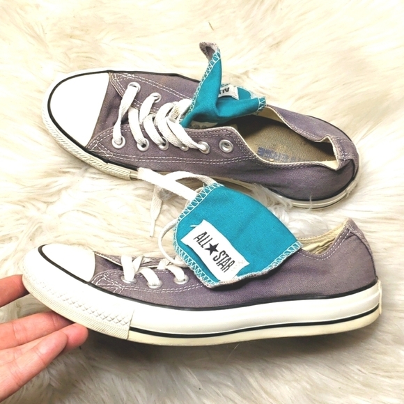 Converse All Star Shoes Snap GreenTongue  6M 8W Gray 132257F Unisex - Picture 6 of 10